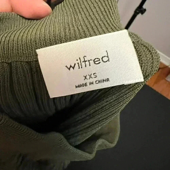 SIZE XXS WILFRED OLIVE GREEN SLIT MIDI  SKIRT - Picture 3 of 3